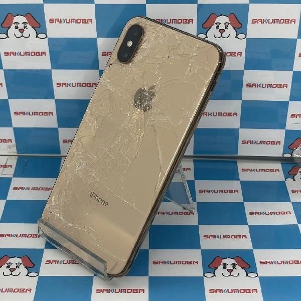 iPhoneXS au 128GB 全体割れ ジャンク品 ゴールド