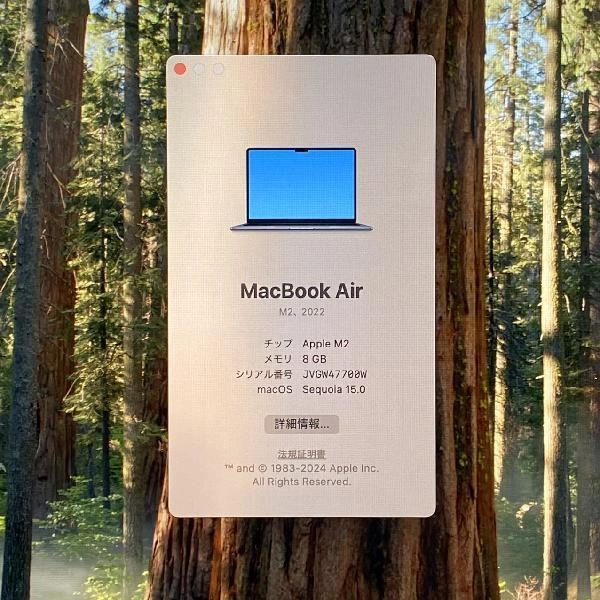 MacBook Air M2 2022  8GB 256GB A2681 極美品 ミッドナイト