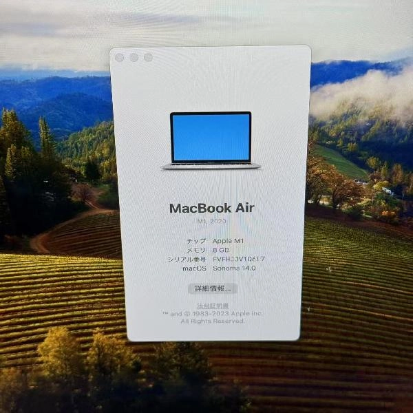 MacBook Air M1 2020 256GB MGN93J/A A2337 極美品 シルバー