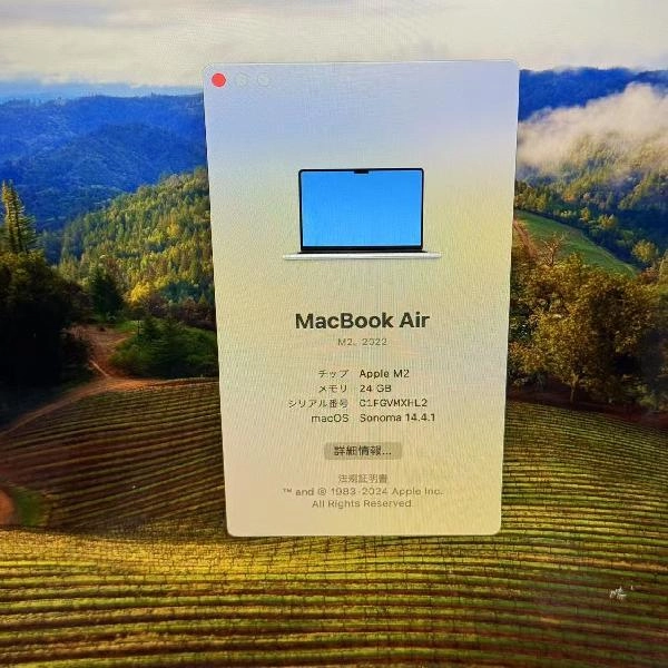 MacBook Air M2 2022 24GB 1TB A2681 訳あり品 シルバー