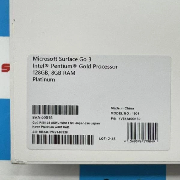 Microsoft Surface Go 3 Wi-Fiモデル 128GB 8VA-00015 極美品