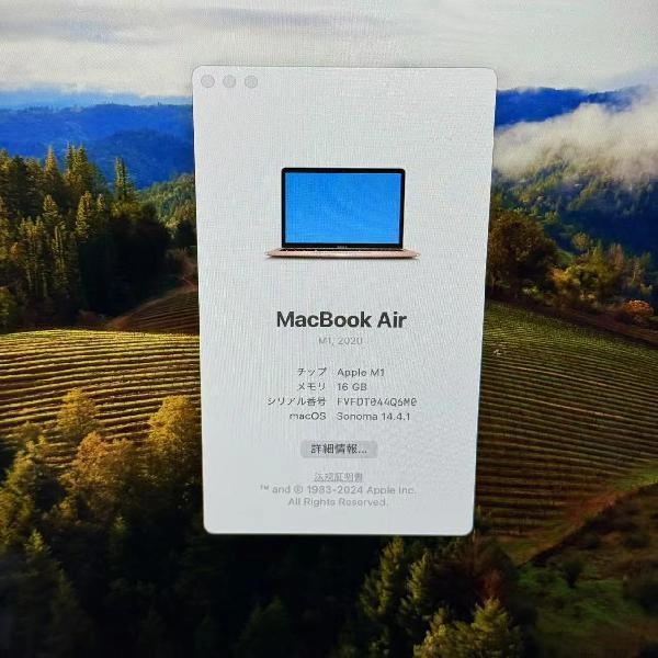 MacBook Air M1 2020 256GB A2337 美品 ゴールド