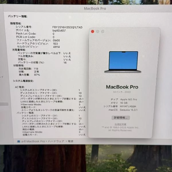 MacBook Pro 14インチ 2023 M2 Pro 1TB MPHF3J/A A2779 スペースグレイ