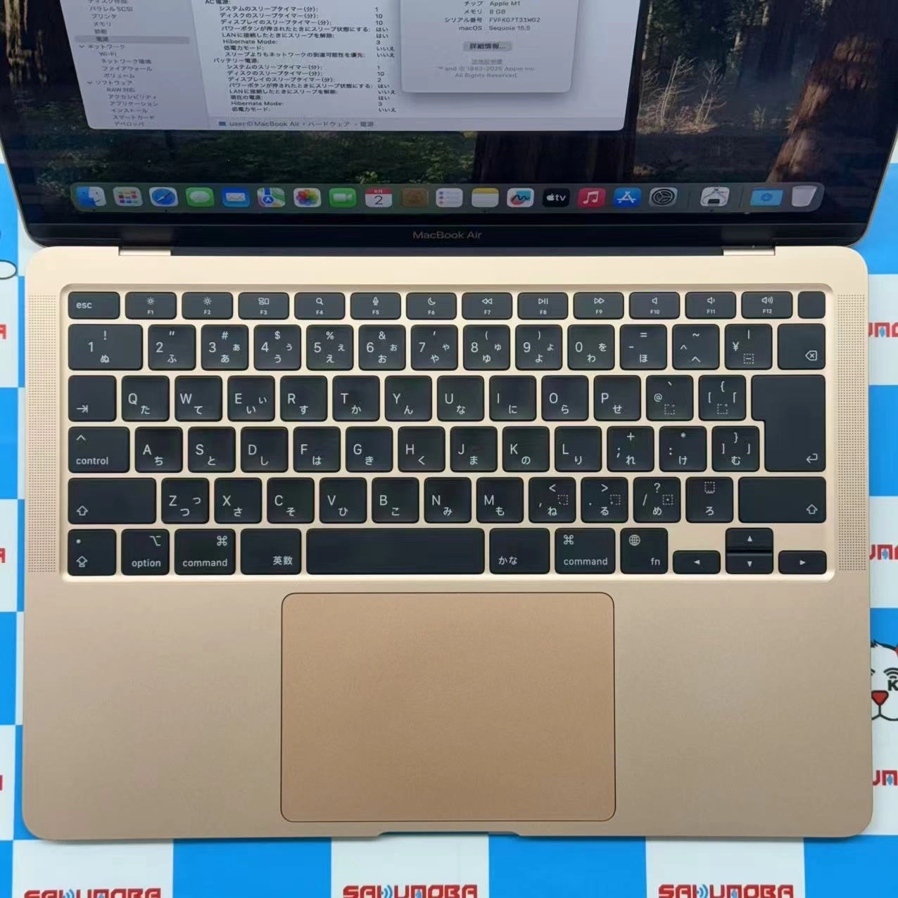 MacBook Air 13インチ Late2020 Apple M1 7GPU 8CPU 8GB/256GB ゴールド MGND3J/A 美品