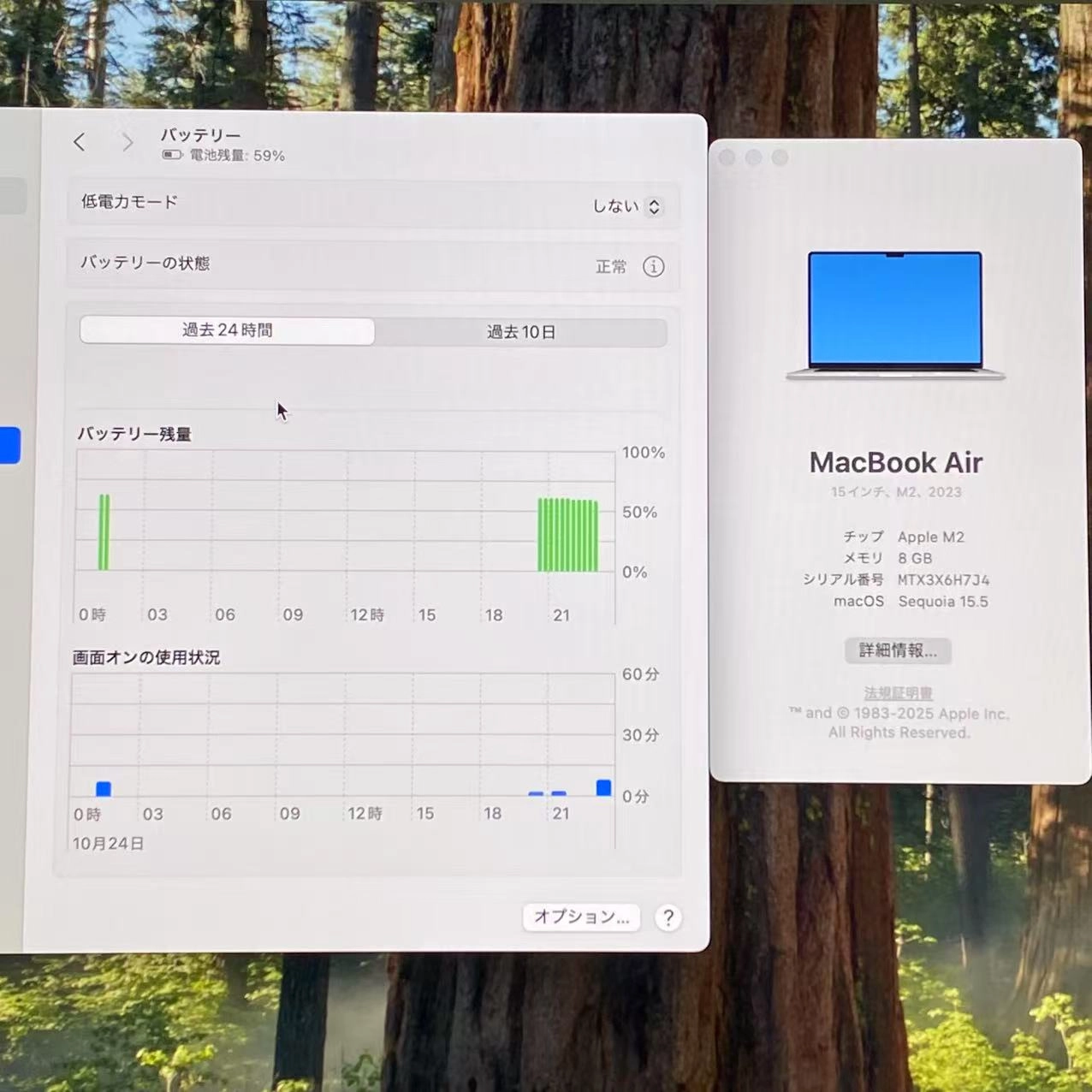 Macbook air 15インチ Mid2023 Apple M2 8GB/256GB  MQKR3J/A USキーボード新品同様 シルバー