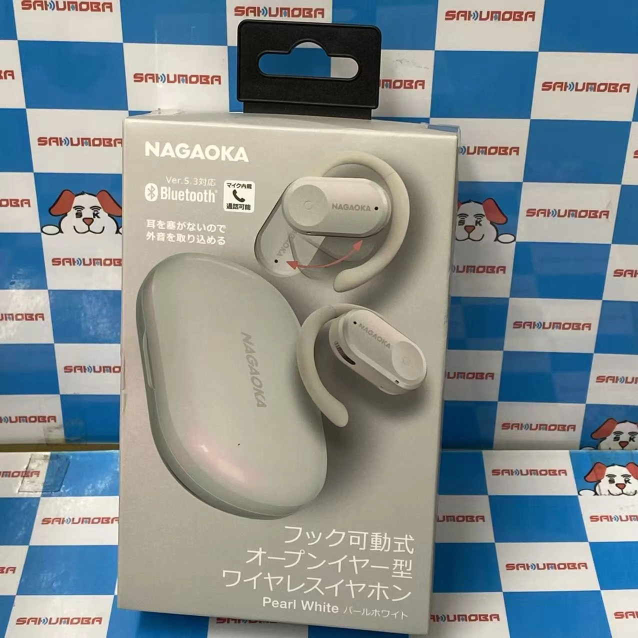 可動式オープンイヤー型完全ワイヤレスイヤホン - パールホワイト BT832OWSPWH 未使用品