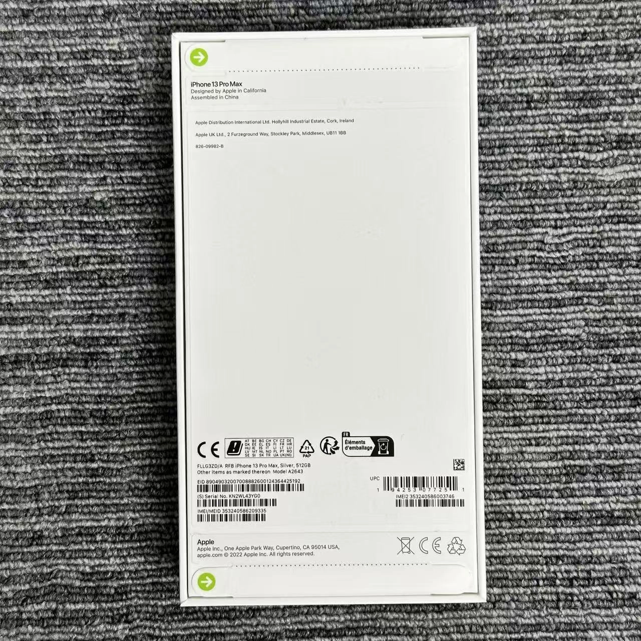 iPhone13 Pro Max 512GB シルバー FLLG3ZD/A 海外版SIMフリー 未開封未使用品