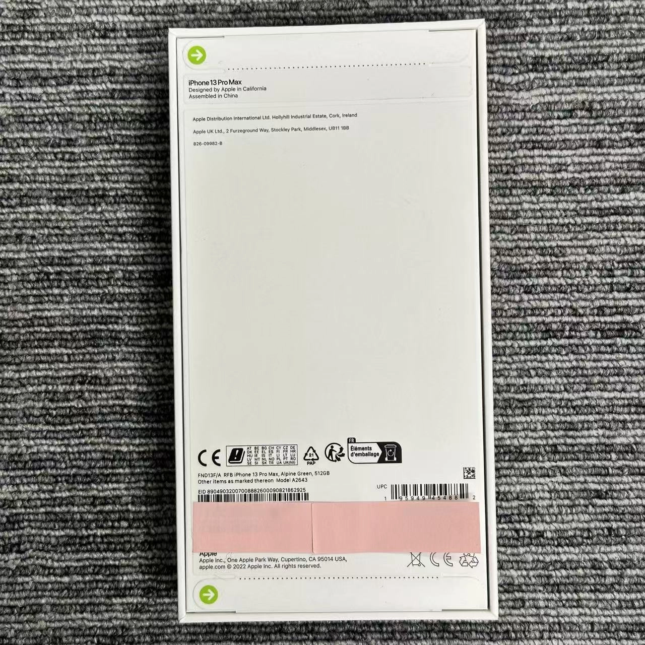 iPhone13 Pro Max 512GB アルパイングリーン FND13B/A 海外版SIMフリー 未開封未使用品