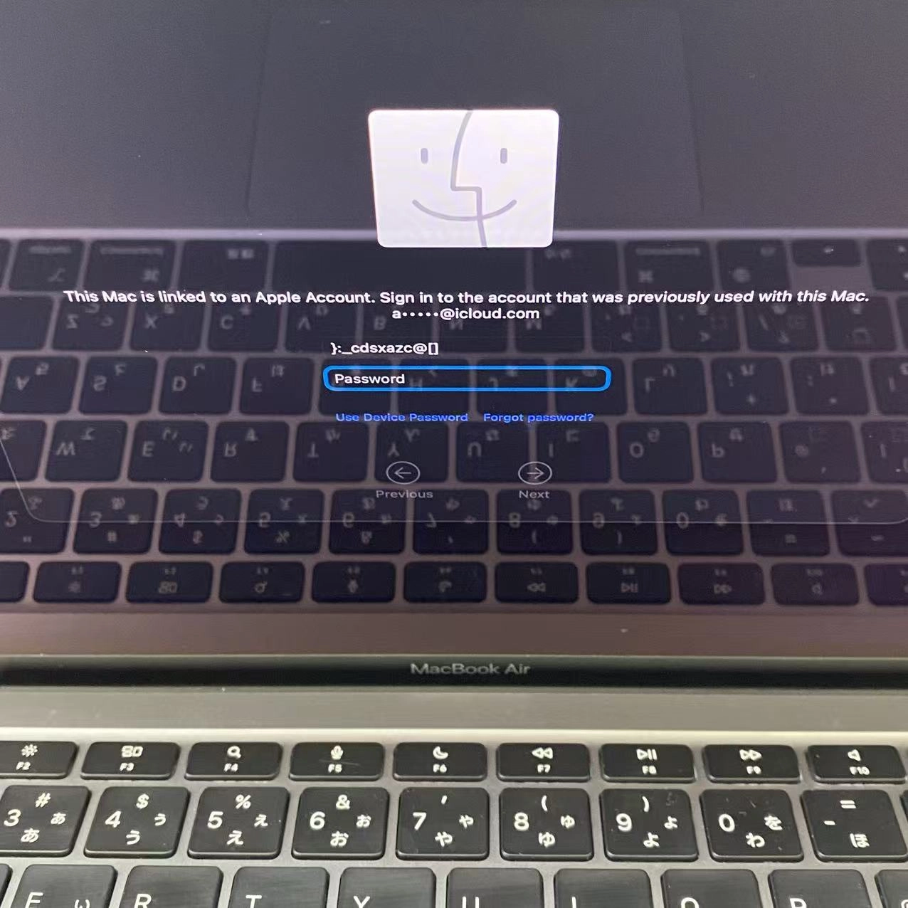 MacBook Air 13インチ Late2020 Apple M1 8CPU 7GPU 8GB/256GB MGN63J/A ジャンク品 スペースグレイ