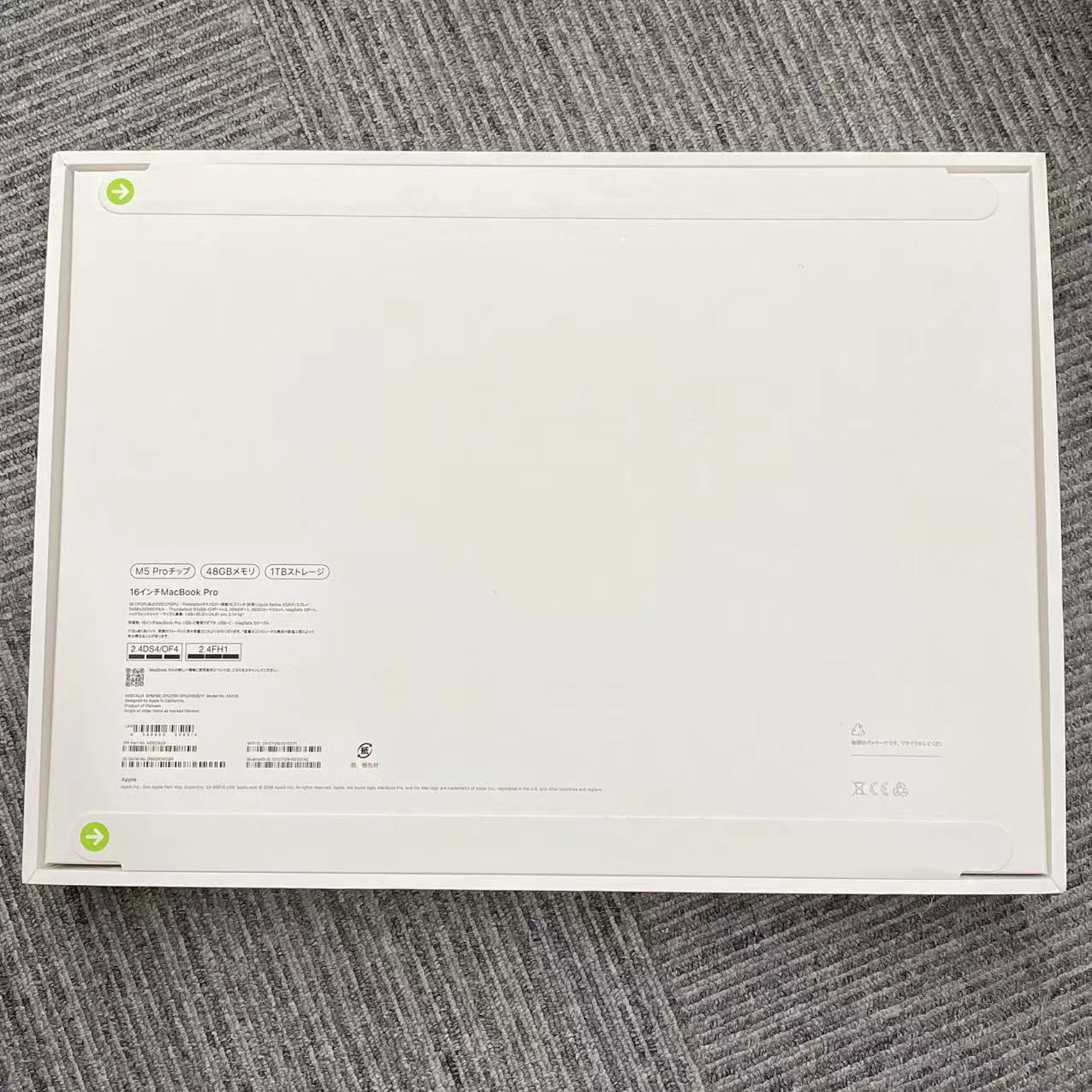 MacBook Pro Early2026 16インチ Apple M5 Pro (CPU:18C/GPU:20C)48GB/1TB MGEC4J/A 未開封未使用品 スペースブラック